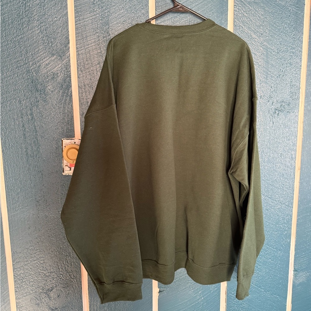 Gildan Green Crewneck Sweater with Halloween Dogs - Picture 3 of 3